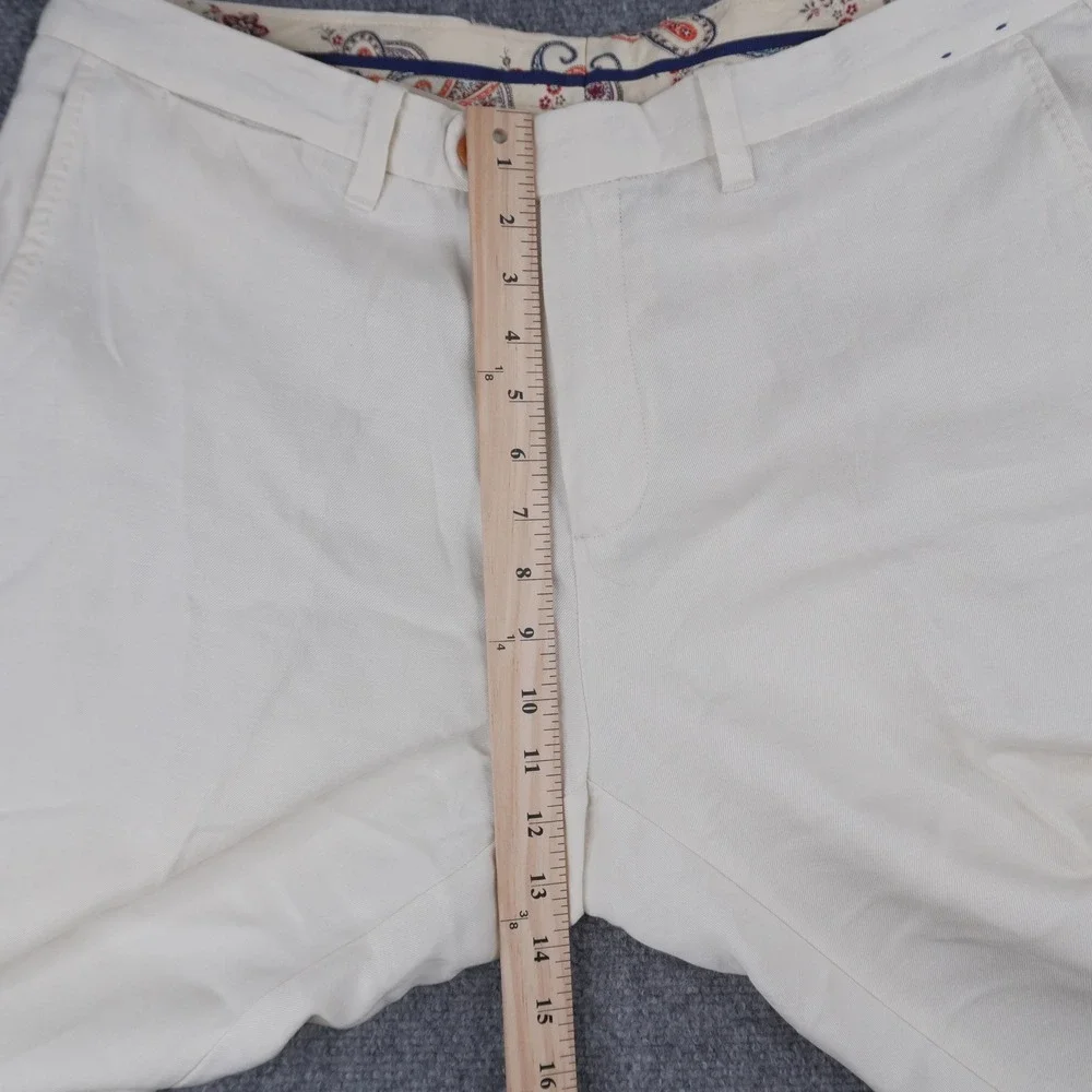 Tommy Bahama Dress Pants Mens 35x32 Off White Linen Lyocell Blend Straight Leg